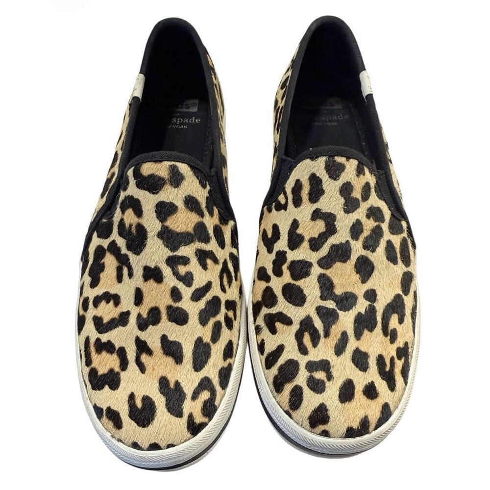 Keds & Kate Spade New York Double Decker Leopard Sneakers Sz. 7 Calf Hair